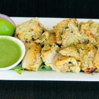 Malai Chicken Kebab · Chicken marinated in two step process with special Indian spices cooked in tandoori