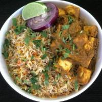 Paneer Biryani · Special flavoured slow cooked basmati rice layered with cottage cheese and tossed in a spicy...