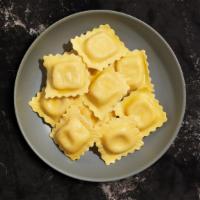 Ravioli · Fresh ravioli stuffed with cheese cooked with your choice of sauce and toppings!