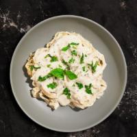 White Sauce Pasta (Fettuccine) · Fettuccine pasta smothered with fresh warm white sauce.
