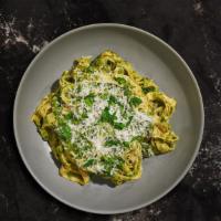 Pesto Of The People Pasta (Fettuccine) · Classic cooked fettuccine pasta mixed with pesto sauce.