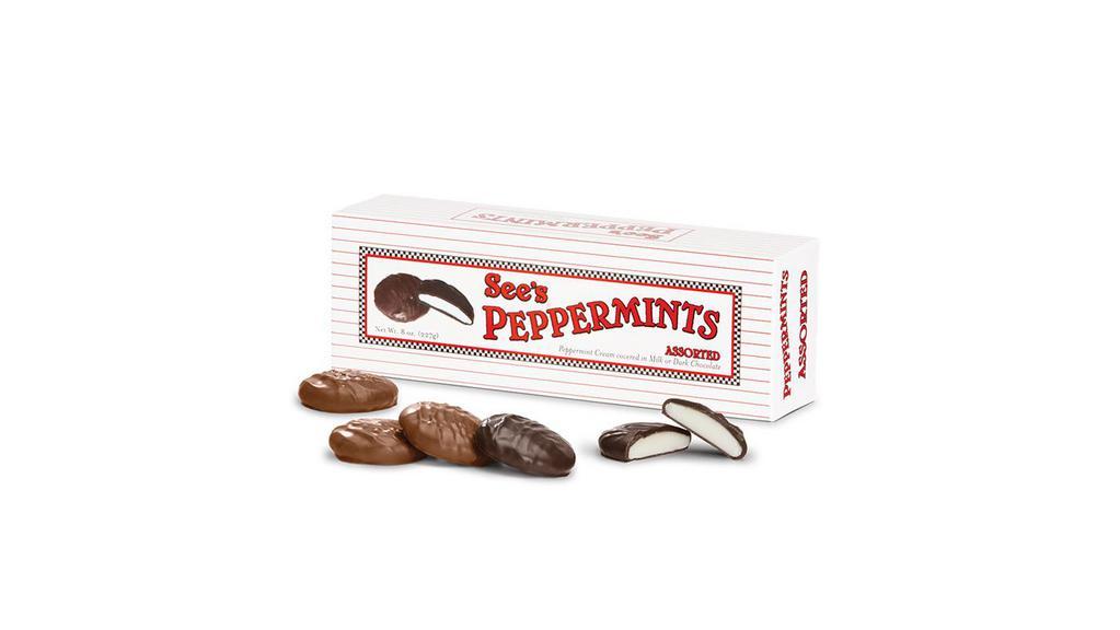 1/2# Assorted Peppermints · The best chocolate peppermints ever. That's really what the reviews say. With creamy mint centers smothered in our aged milk or dark chocolate, it's easy to understand why.