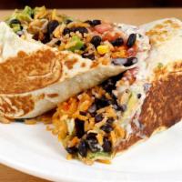 Super Burrito  · spanish rice, black beans, pico, monterey jack cheese, sour cream, guacamole.