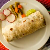 Regular Burritos · Burritos comes with choice of meat, rice, refried beans, cilantro, onion, salsa, sour cream ...