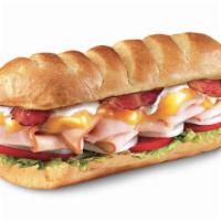 Turkey Bacon Ranch ™, Small (3-4 Inch) · Smoked turkey breast, pepper bacon, sharp cheddar cheese topped with peppercorn ranch, mayo,...