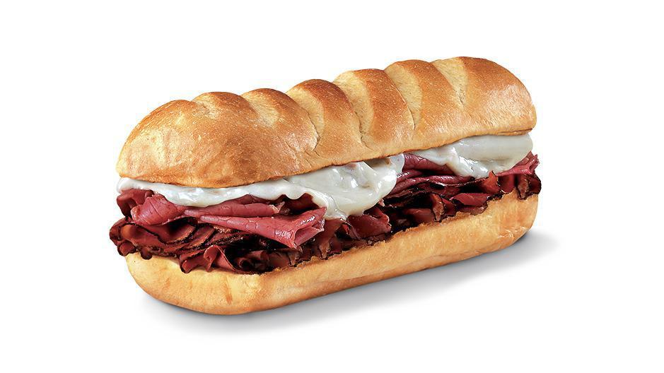 New York Steamer® , Small (3-4 Inch) · Corned beef brisket, pastrami, melted provolone, mustard, mayo, and Italian dressing.