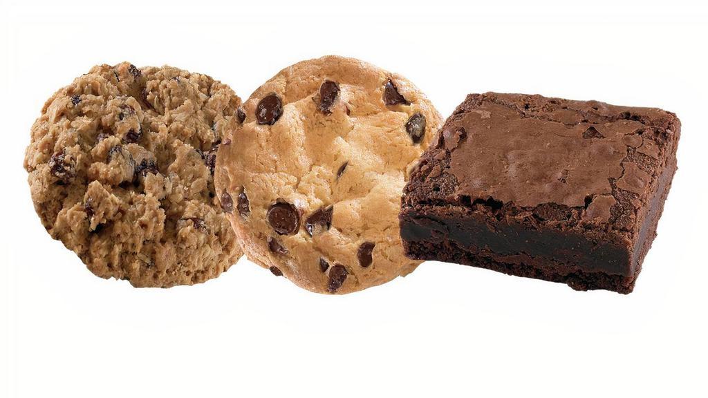 Dessert Bundle 12 · Create your perfect dessert bundle. Choose from brownies, freshly baked chocolate chip cookies or oatmeal raisin cookies. Available in quantities of 12.