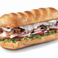 Engineer® , Medium (7-8 Inch) · Smoked Turkey Breast with sauteed Mushrooms and melted Open-Eyed Swiss, served Fully Involve...