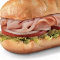 Smoked Turkey Breast  , Large (11-12 Inch) · Smoked turkey breast and Provolone, served Fully Involved® (mayo, lettuce, tomato, onion, de...