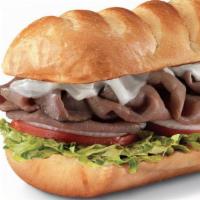 Premium Roast Beef , Large (11-12 Inch) · Roast beef and melted provolone, served Fully Involved® (mayo, lettuce, tomato, onion, deli ...