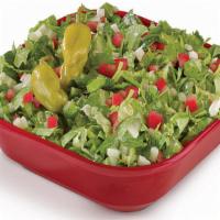 Salad-Firehouse Salad™, Plain · Romaine, diced tomato, green bell pepper, cucumber and mozzarella