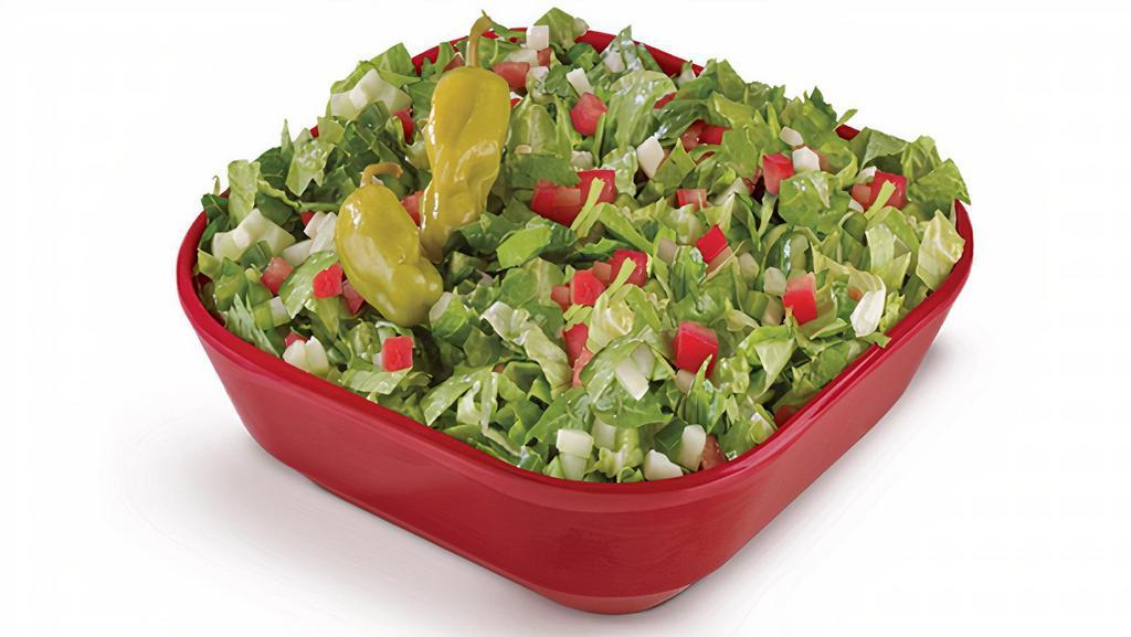 Salad-Firehouse Salad™, Plain · Romaine, diced tomato, green bell pepper, cucumber and mozzarella