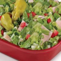 Turkey Salad · Smoked turkey breast, romaine, diced tomato, green bell pepper, cucumber and mozzarella