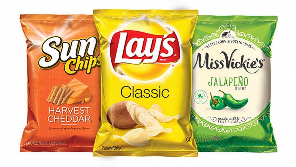 Chips · Choose from an assortment of chip varieties including Miss Vickies®, SunChips®, Lay’s®, Baked Lay’s®, and Ruffles®,