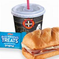 Kids Honey Ham  · Includes 12 oz. fountain drink and kid's treat*.. *Upgrade to chips, cookie or brownie for a...