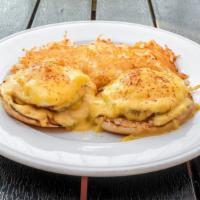 Eggs Benedict · Thick cut Canadian bacon.
