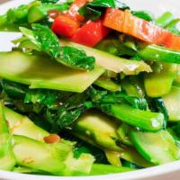 Pad Kana · Chinese broccoli ‘gai lan’ stir-fried with chili-garlic sauce.