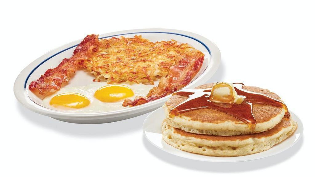 New! Protein Pancake Combo · Build your Protein Pancake Combo featuring New! Protein Pancakes, starting at 18 grams of protein. Start with Protein Power, Strawberry Banana Protein, or Lemon Ricotta Blueberry Protein Pancakes, and complete your combo with eggs, hash browns and more