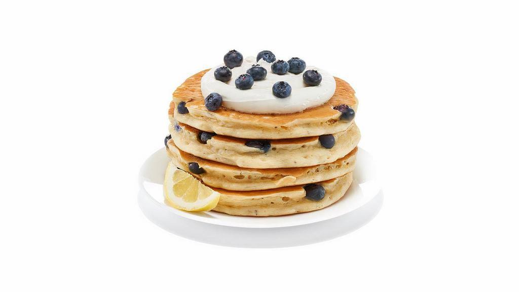 New! Protein Pancakes - Lemon Ricotta Blueberry · Four fresh lemon ricotta blueberry protein pancakes loaded with blueberries, topped with creamy lemon ricotta & more fresh blueberries. Add a squeeze of lemon for an extra zing!