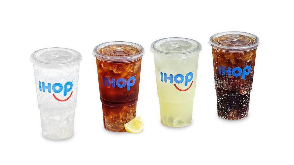 Lunch/Dinner Beverage Bundle · Choice of 4 refreshing 30oz. beverages.  Choose from Fountain Drink Sodas, Lemonade or Iced Tea.  . Available for IHOP ‘N GO only. Not available for dine-in.     .