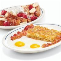 Create Your Own French Toast Combo · Choose your French Toast flavor. Served with 2 eggs* your way, 2 custom-cured hickory-smoked...