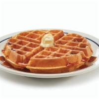 Belgian Waffle · Our house-made golden-brown Belgian waffle topped with whipped real butter.