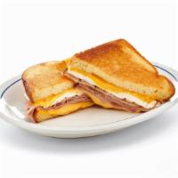 Ham & Egg Melt · Enjoy ham and eggs all day. Black forest ham, fried egg* & American cheese on grilled, thick...