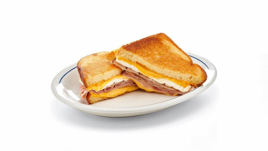 Ham & Egg Melt · Enjoy ham and eggs all day. Black forest ham, fried egg* & American cheese on grilled, thick-cut bread.