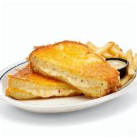 Cheese-Crusted Four-Cheese Melt · If you love cheese, this melt is for you. Pepper Jack, American, & Whole Milk cheeses on che...