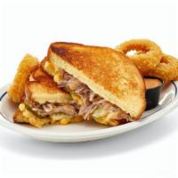 Bbq Mac Melt · Who says mac & cheese can only be served on the side? Pulled pork with a creamy BBQ mayo dri...