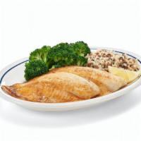 Grilled Tilapia · Two seasoned grilled fillets.