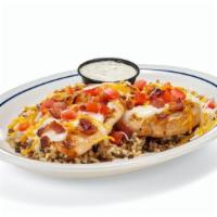 Cheesy Chicken Bacon Ranch · Two freshly grilled or buttermilk crispy chicken breasts, white cheese sauce, Jack & Cheddar...
