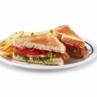 55+ Blt · Hickory-smoked bacon, lettuce, tomato & mayo on toasted white bread.