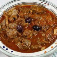 Lamb Kebab Maghdour · Lamb, tomato sauce, onions, garlic, chermoula.