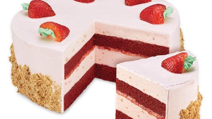 Strawberry Passion™  - Ready For Pick Up Now · Layers of moist Red Velvet Cake, Strawberry Puree and Strawberry Ice Cream with Graham Cracker Pie Crust wrapped in fluffy Strawberry Frosting