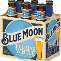 Blue Moon Belgian White Bottle (12 oz x 6 ct) · A wheat beer brewed with Valencia orange peel for a subtle sweetness and bright, citrus aroma.