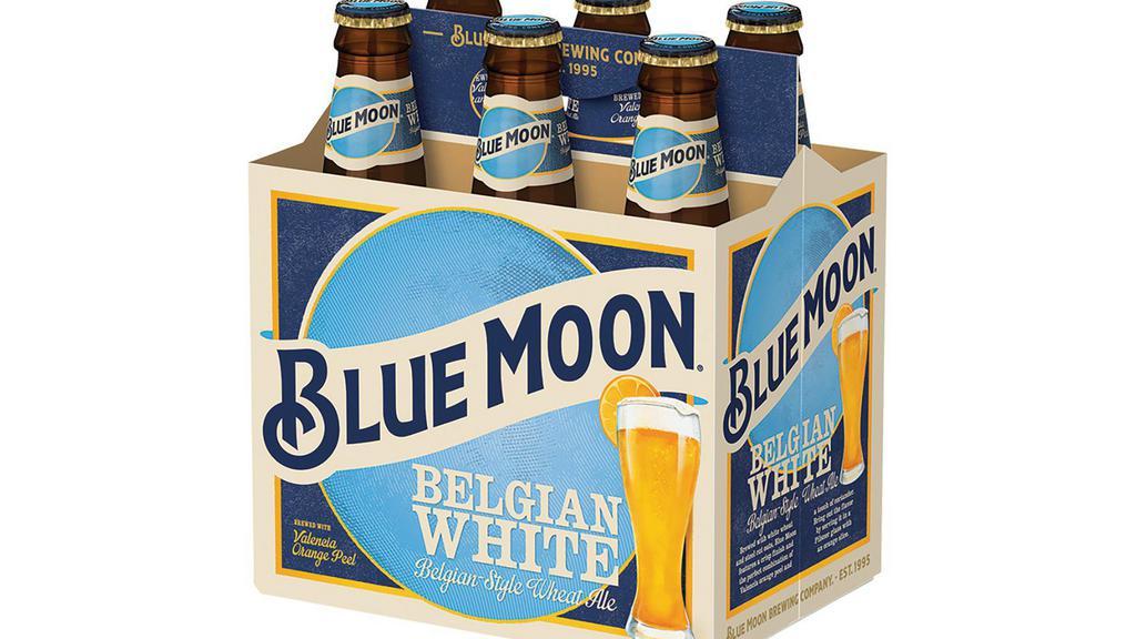 Blue Moon Belgian White Bottle (12 oz x 6 ct) · A wheat beer brewed with Valencia orange peel for a subtle sweetness and bright, citrus aroma.