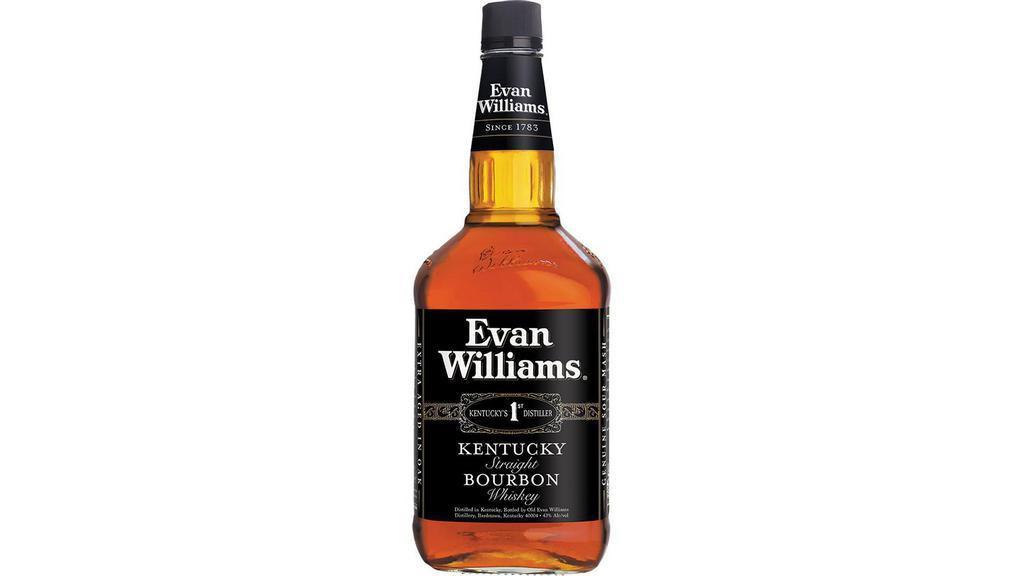 Evan Williams (1.75 L) · Our Kentucky Straight Bourbon is full of character and simply done right. Named after Evan Williams, who opened Kentucky’s First Distillery along the banks of the Ohio River in 1783, it’s aged far longer than required by law. The result is a Bourbon that’s smooth, rich, and easy to enjoy.
