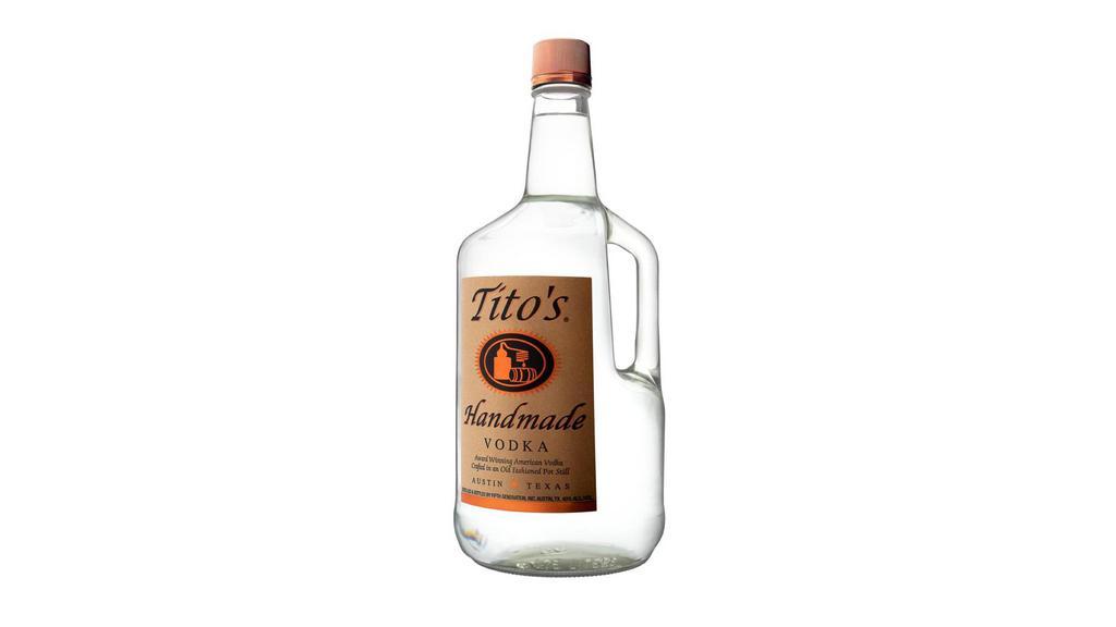 Tito's Handmade Vodka (1.75 L) · Distilled & bottled by Fifth generation, Inc. Austin TX. 40% alc./vol. Award winning American vodka crafted in an old fashioned pot still.