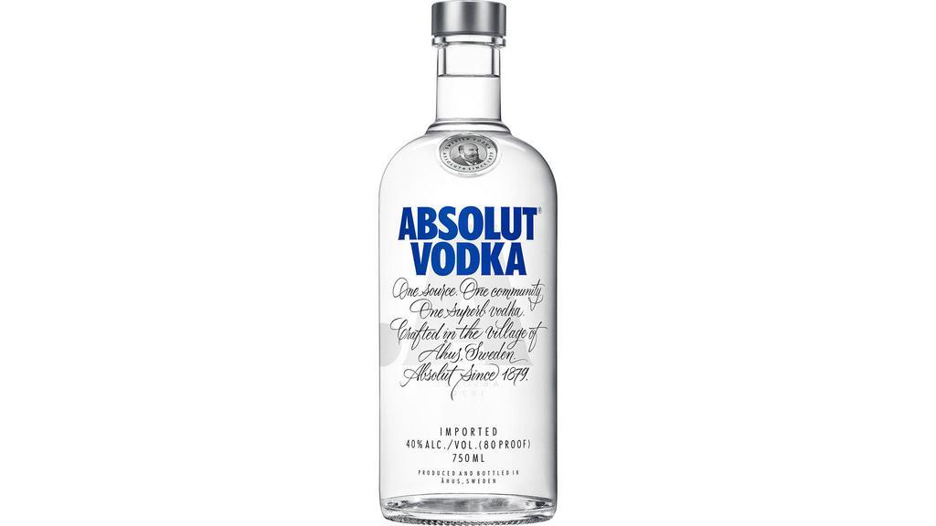 Absolut - 750 Ml · Enjoy your favorite vodka drinks with Absolut vodka. This all-natural spirit has no added sugar, so it is a great choice for a low-calorie cocktail. Absolut distills its vodka an infinite number of times to remove impurities and create the taste you love.