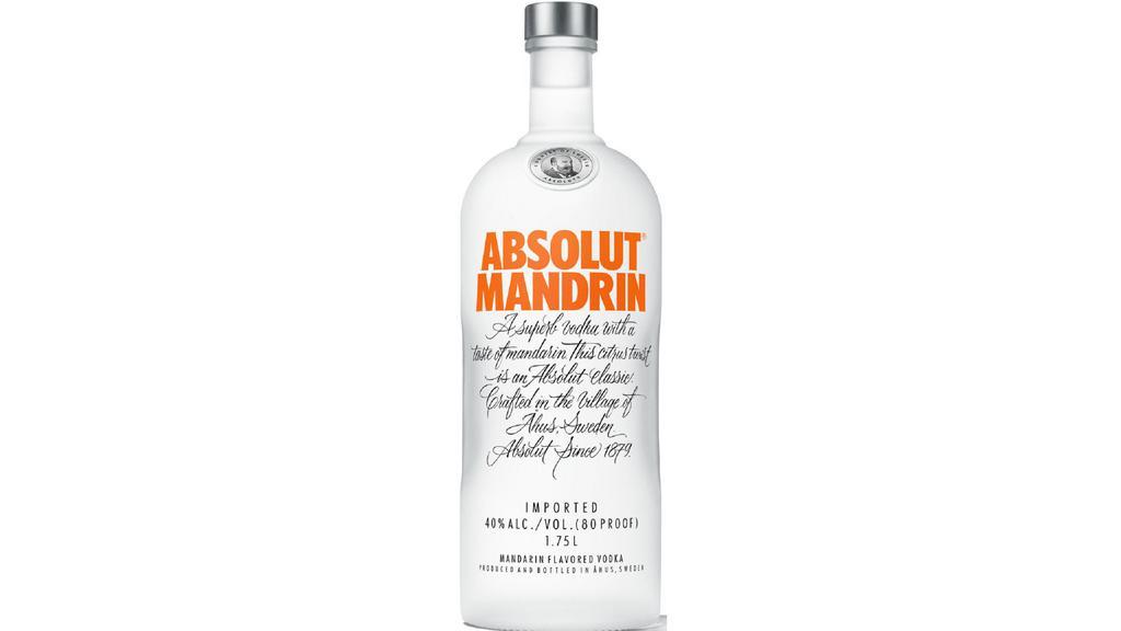Absolut Mandarin (1.75 L) · Absolut Mandrin is made from all-natural ingredients to allow its winter wheat and citrus-forward flavors to shine. Absolut's orange-flavored vodka boasts a complex-yet-smooth taste with hints of orange peel that is perfect for mixing fruity vodka drinks.