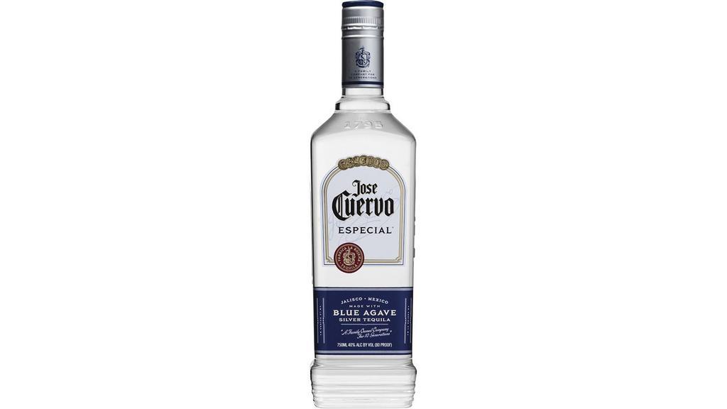 Jose Cuervo Especial Silver (750 ml) · A true silver tequila, Cuervo® Silver is the epitome of smooth. The master distillers at La Rojeña crafted this unique and balanced blend to bring out tones of agave, caramel, and fresh herbs in its flavor profile. 40% Alc./Vol. (80 Proof).