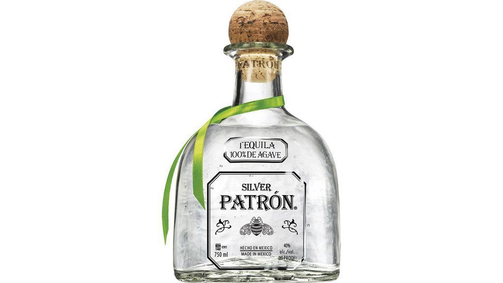Patron Silver (750 ml) · Patrón Silver is handcrafted from the finest 100% Weber Blue Agave and is carefully distilled in small batches at Hacienda Patrón distillery in Jalisco, Mexico.