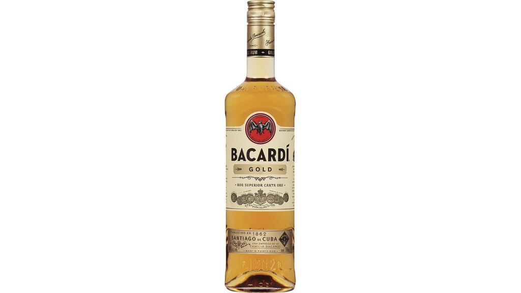 Bacardi Gold (750 ml) · The Maestros de Ron BACARDÍ craft BACARDÍ Gold’s rich flavors and golden complexion in toasted oak barrels. The secret behind its unique mellow character? A blend of charcoals known only to them.