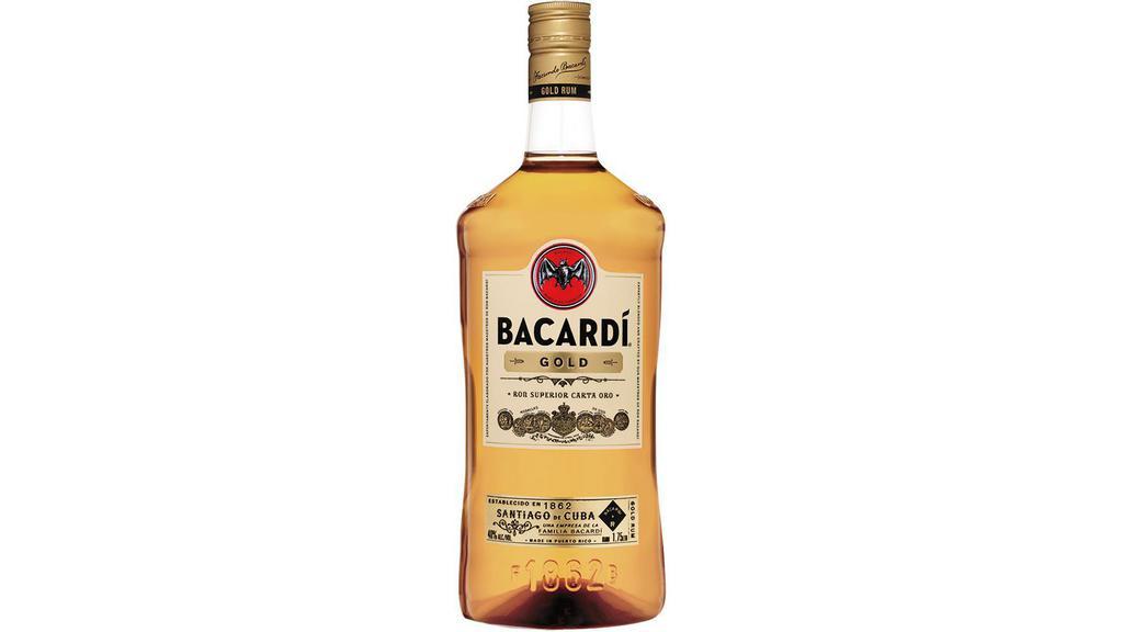 Bacardi Gold (1.75 L)  (RUM) · The Maestros de Ron BACARDÍ craft BACARDÍ Gold’s rich flavors and golden complexion in toasted oak barrels. The secret behind its unique mellow character? A blend of charcoals known only to them.