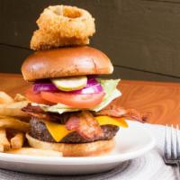Steakhouse Bacon Cheeseburger · Signature item. Hand-formed, half-pound, Certified Angus Beef® ground chuck, stacked high wi...