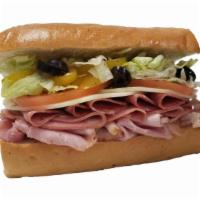 Classic Italian Sandwich · Classic Italian sandwich: sourdough roll, ham off the bone, mortadella, Genoa salame, provol...