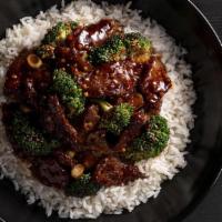 Gf Beef With Broccoli Bowl · Flank steak, ginger-garlic aromatics, green onion, steamed broccoli.