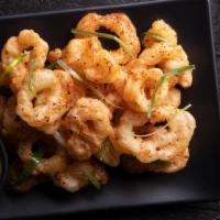 Tempura Calamari · Crisp calamari, hunan salt, wasabi aioli dipping sauce