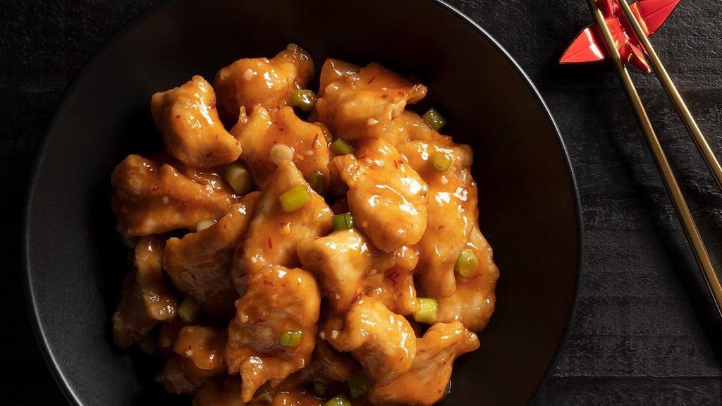 Chang'S Spicy Chicken · Signature sweet-spicy chili sauce, green onion